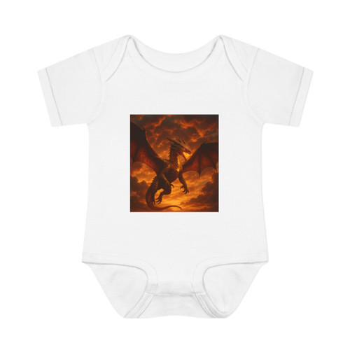 Golden Ember Serpent - Infant Baby Rib Bodysuit Golden Ember Serpent - Infant Baby Rib Bodysuit
