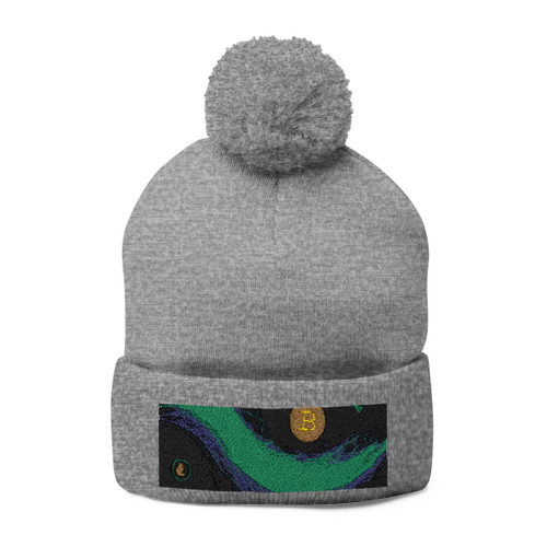 Digital Currency Wave - Pom-Pom Knit Cap (Embroidery)
