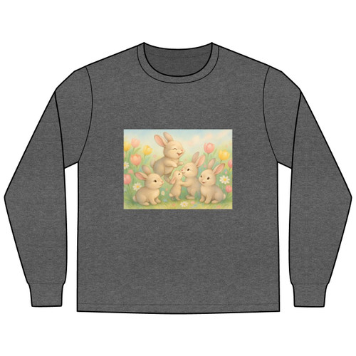 Bunny Blossom Parade - Men's Long Sleeve Tee Bunny Blossom Parade - Men's Long Sleeve Tee