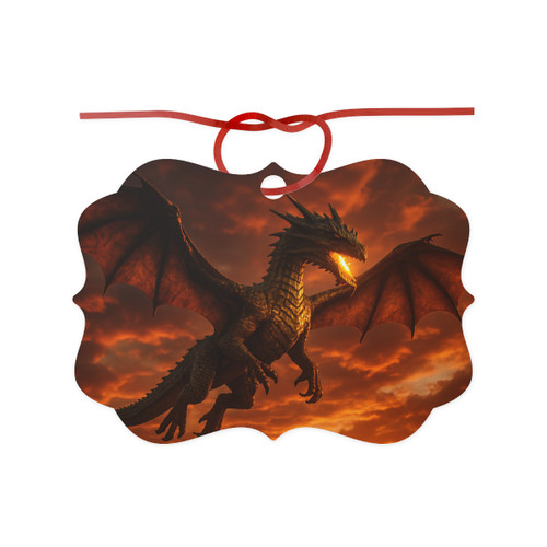 Golden Ember Serpent - Aluminum Ornaments, 1pc