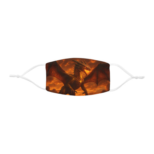 Golden Ember Serpent - Snug-Fit Polyester Face Mask
