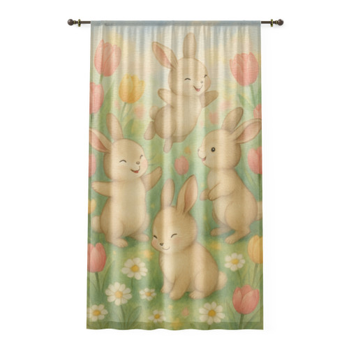 Bunny Blossom Parade - Window Curtain