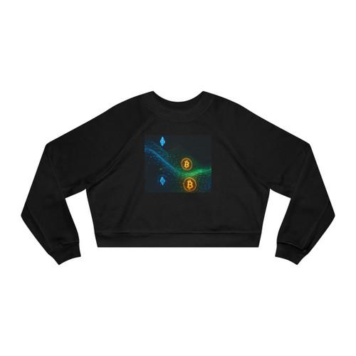 Digital Currency Wave - Women's Cropped Fleece Pullover