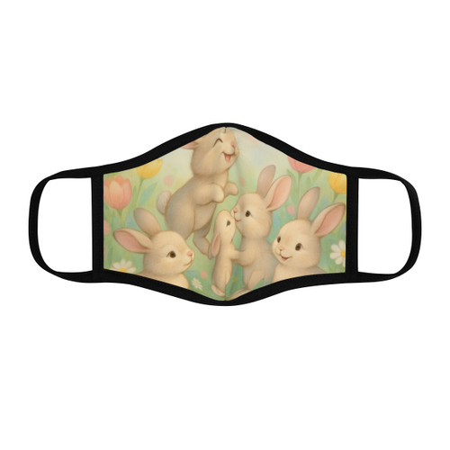 Bunny Blossom Parade - Fitted Polyester Face Mask Bunny Blossom Parade - Fitted Polyester Face Mask