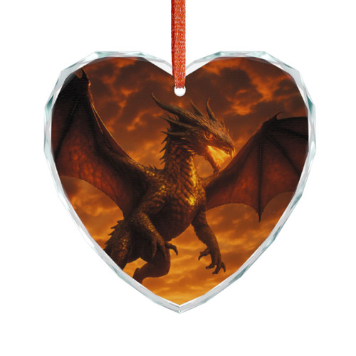 Golden Ember Serpent - Crystal Glass Ornament