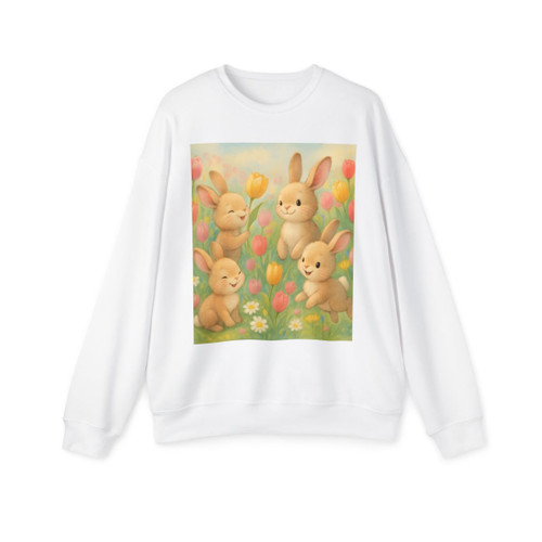 Bunny Blossom Parade - Unisex Drop Shoulder Sweatshirt Bunny Blossom Parade - Unisex Drop Shoulder Sweatshirt