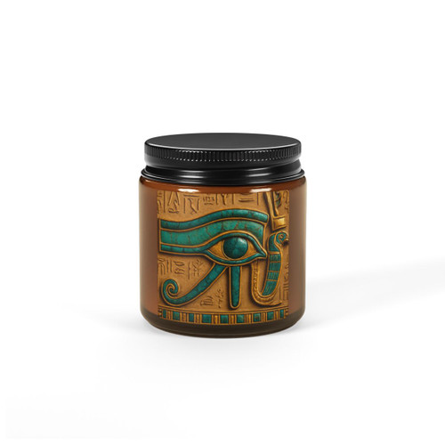 Mystical Eye of Horus - Scented Soy Candle (Multi-Size, Amber Jar)