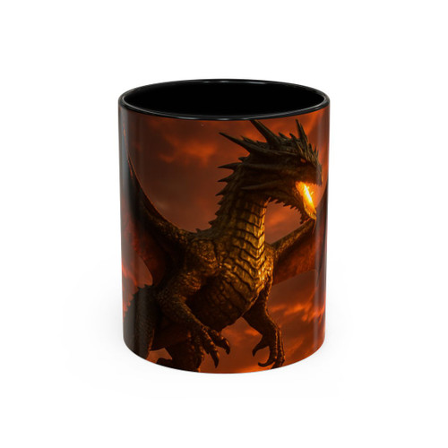 Golden Ember Serpent - Accent Coffee Mug (11, 15oz)