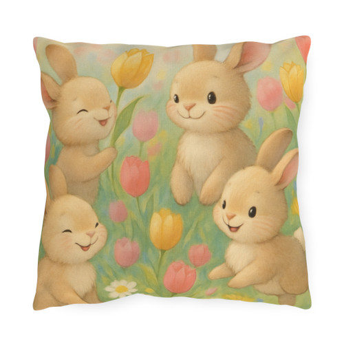 Bunny Blossom Parade - Outdoor Pillows