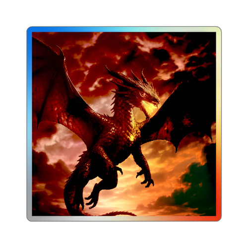 Golden Ember Serpent - Holographic Die-cut Stickers