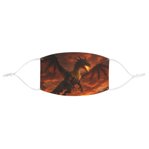 Golden Ember Serpent - Fabric Face Mask