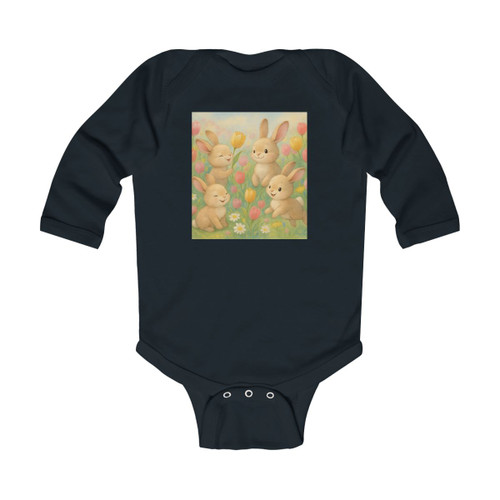 Bunny Blossom Parade - Infant Long Sleeve Bodysuit Bunny Blossom Parade - Infant Long Sleeve Bodysuit