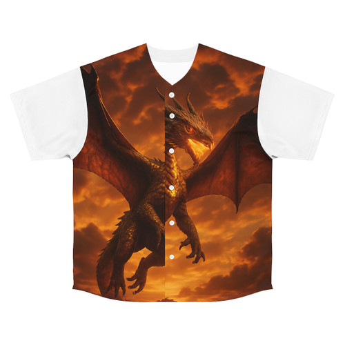 Golden Ember Serpent - Men's Baseball Jersey (AOP) Golden Ember Serpent - Men's Baseball Jersey (AOP)