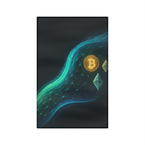 Digital Currency Wave - Microfiber Tea Towel
