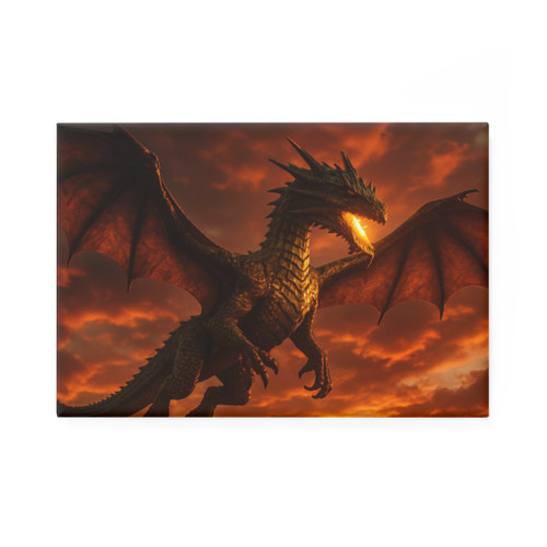 Golden Ember Serpent - Button Magnet, Rectangle (1 & 10 pcs)