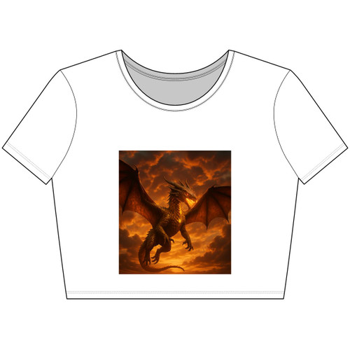 Golden Ember Serpent - Women’s Poly-Cotton Crop Tee Golden Ember Serpent - Women’s Poly-Cotton Crop Tee