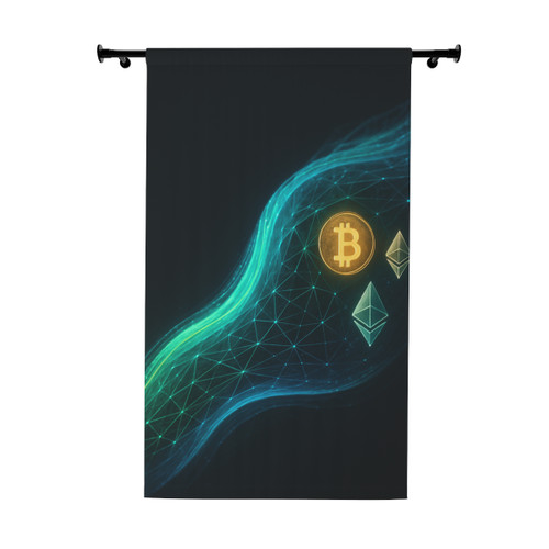 Digital Currency Wave - Window Curtains (1 Piece)