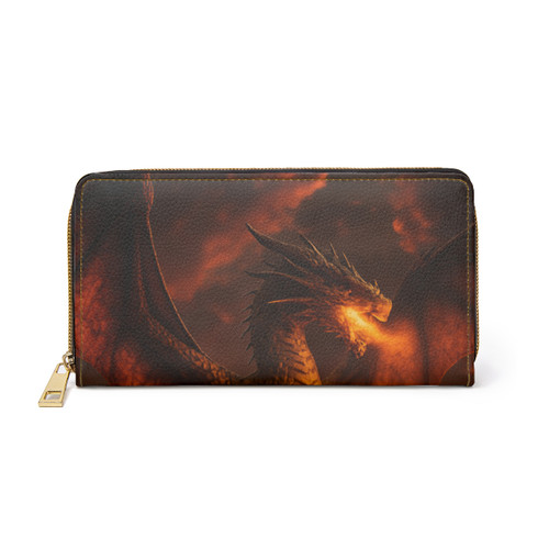 Golden Ember Serpent - Zipper Wallet