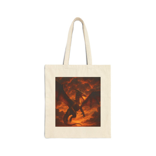 Golden Ember Serpent - Cotton Canvas Tote Bag Golden Ember Serpent - Cotton Canvas Tote Bag