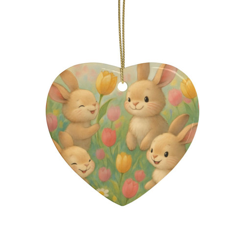Bunny Blossom Parade - Ceramic Ornaments (1pcs, 5pcs, 10pcs, 20pcs)