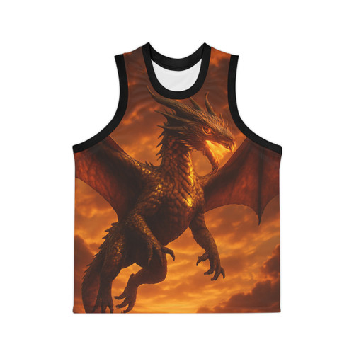 Golden Ember Serpent - Unisex Basketball Jersey (AOP) Golden Ember Serpent - Unisex Basketball Jersey (AOP)