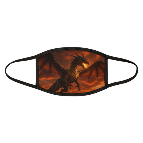 Golden Ember Serpent - Mixed-Fabric Face Mask