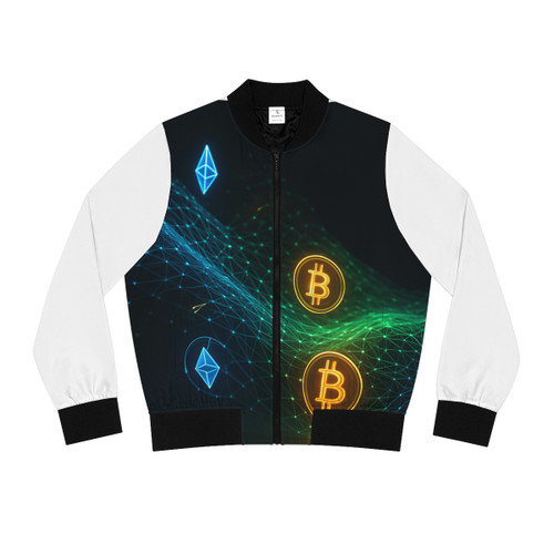 Digital Currency Wave - Women's Bomber Jacket (AOP)