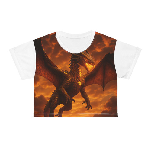 Golden Ember Serpent - Crop Tee (AOP)