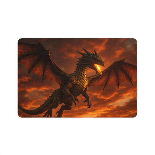Golden Ember Serpent - Pet Food Mat (12x18)