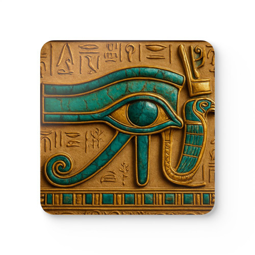 Mystical Eye of Horus - Corkwood Coaster Set