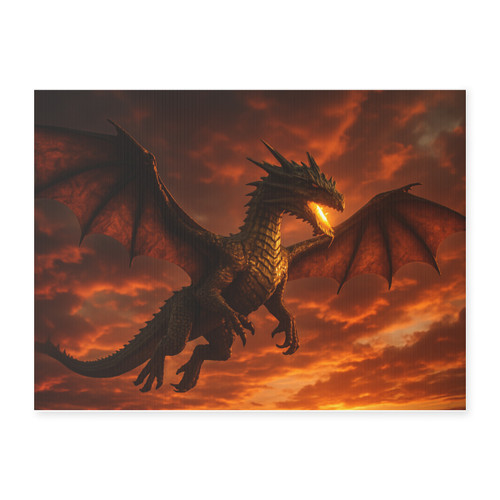 Golden Ember Serpent - Yard Sign