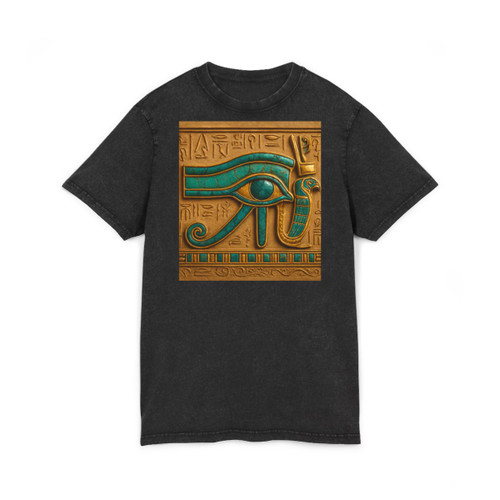 Mystical Eye of Horus - Acid Washed Round Neck Tee