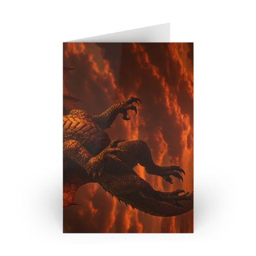 Golden Ember Serpent -  Greeting Cards (1 or 10-pcs)