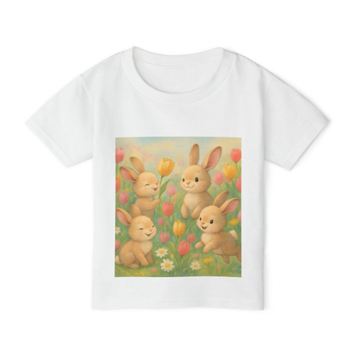 Bunny Blossom Parade - Heavy Cotton™ Toddler T-shirt Bunny Blossom Parade - Heavy Cotton™ Toddler T-shirt
