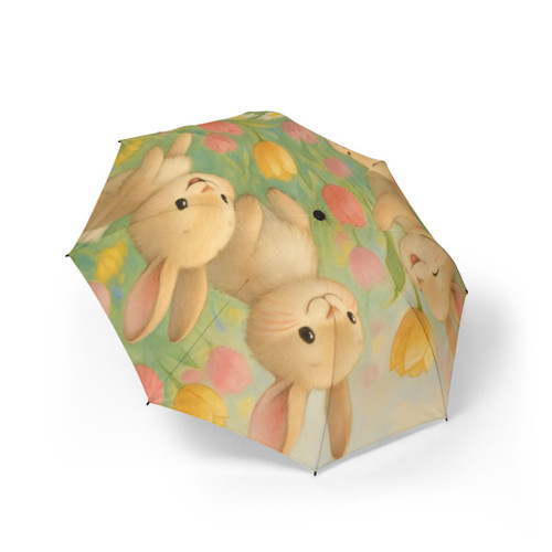 Bunny Blossom Parade - Semi-Automatic Foldable Umbrella