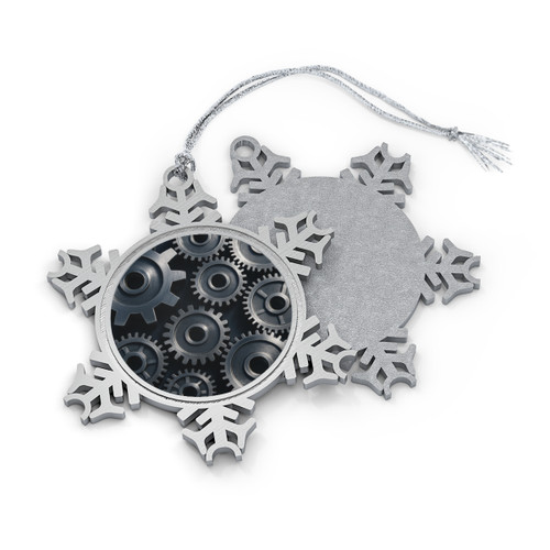 Gears of Innovation - Pewter Snowflake Ornament