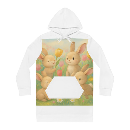 Bunny Blossom Parade - Women's Hoodie Dress (AOP) Bunny Blossom Parade - Women's Hoodie Dress (AOP)