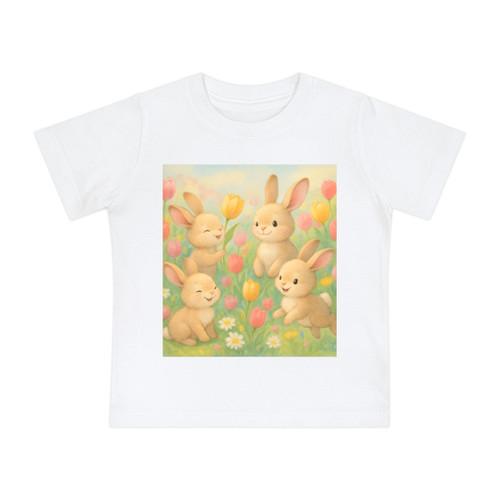 Bunny Blossom Parade - Baby Short Sleeve T-Shirt Bunny Blossom Parade - Baby Short Sleeve T-Shirt