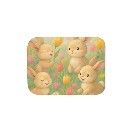 Bunny Blossom Parade - Sherpa Blanket, Two Colors