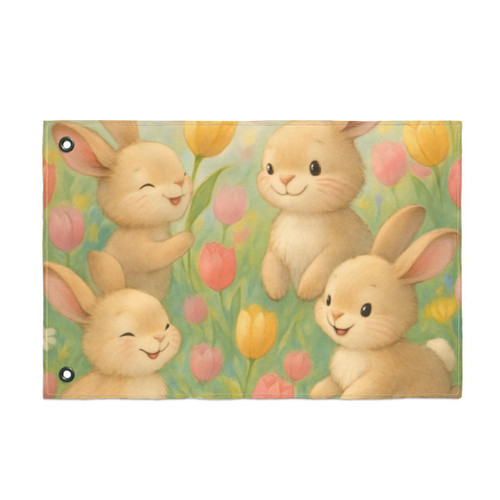 Bunny Blossom Parade - Double Sided Flag