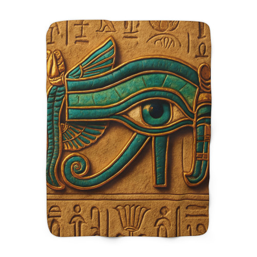 Mystical Eye of Horus - Sherpa Fleece Blanket