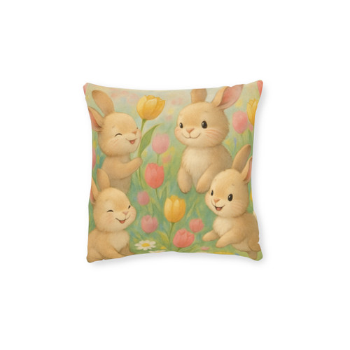 Bunny Blossom Parade - Square Pillow