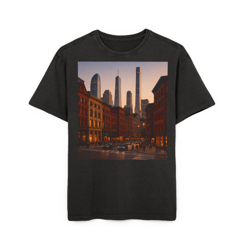 City Mosaic - Men's Acid Washed Heavy Oversize Tee