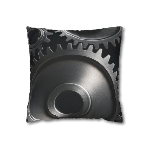 Gears of Innovation - Spun Polyester Square Pillowcase Gears of Innovation - Spun Polyester Square Pillowcase