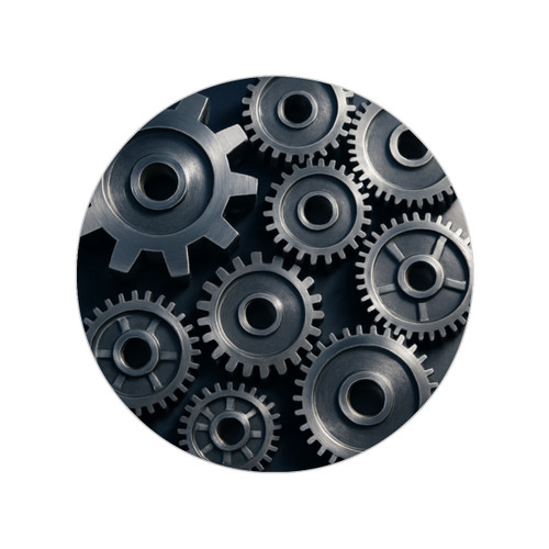 Gears of Innovation - Transparent Outdoor Stickers, Round, 1pcs