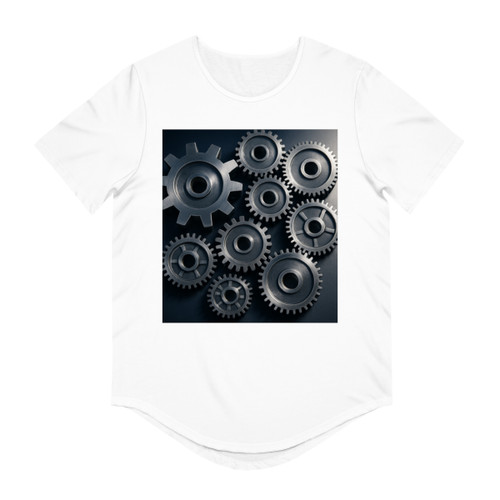 Gears of Innovation - Men's Jersey Curved Hem Tee