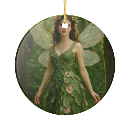 Whimsical Woodland Sprite - Ceramic Decoration Ornament, (1pc)