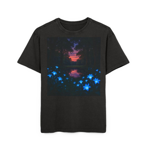 Ethereal Twilight Glade - Men's Acid Washed Heavy Oversize Tee