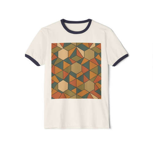 Geometric Fusion - Unisex Cotton Ringer T-Shirt
