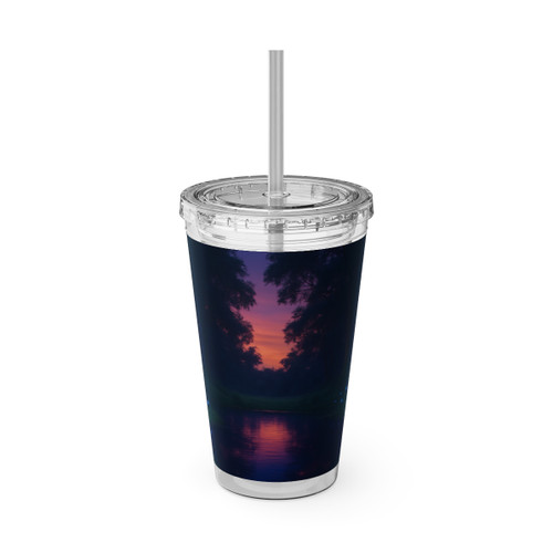 Ethereal Twilight Glade - Sunsplash Tumbler with Straw, 16oz